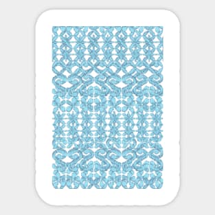 Ikat Lace in Pale Blue on Navy Sticker